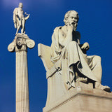 Socrates seated statue shown in Athens book.